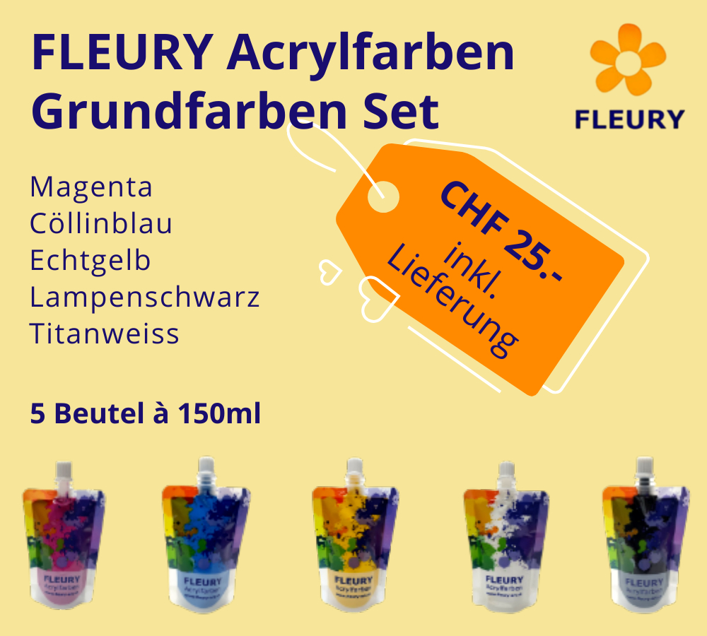 FLEURY Acrylfarben Grundfarben Set
